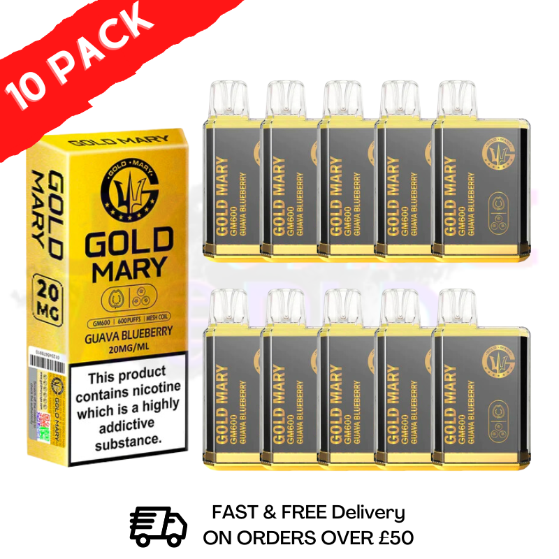 Guave-Blaubeere – Gold Mary 600 Puffs, 10er-Packung