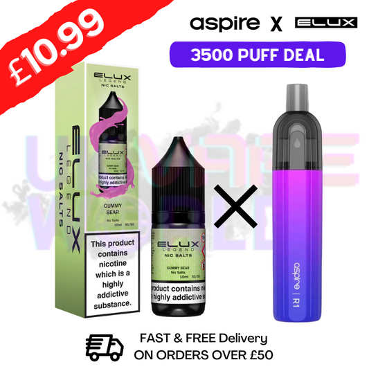 Gummibärchen ELUX LEGEND Salz 3500 Puffs x Aspire Einwegset