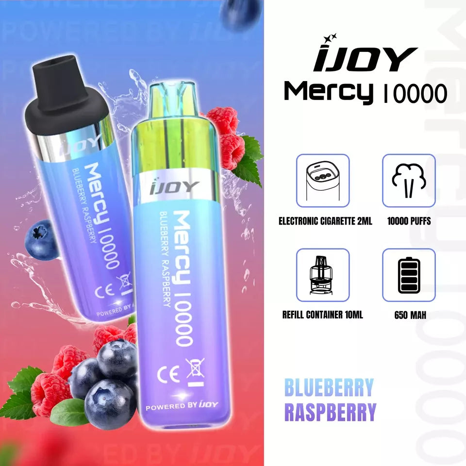 iJoy Mercy 10000 Züge vorgefülltes 20 mg Vape Pod Kit 2ml 20mg 650 mAh TPD-konform