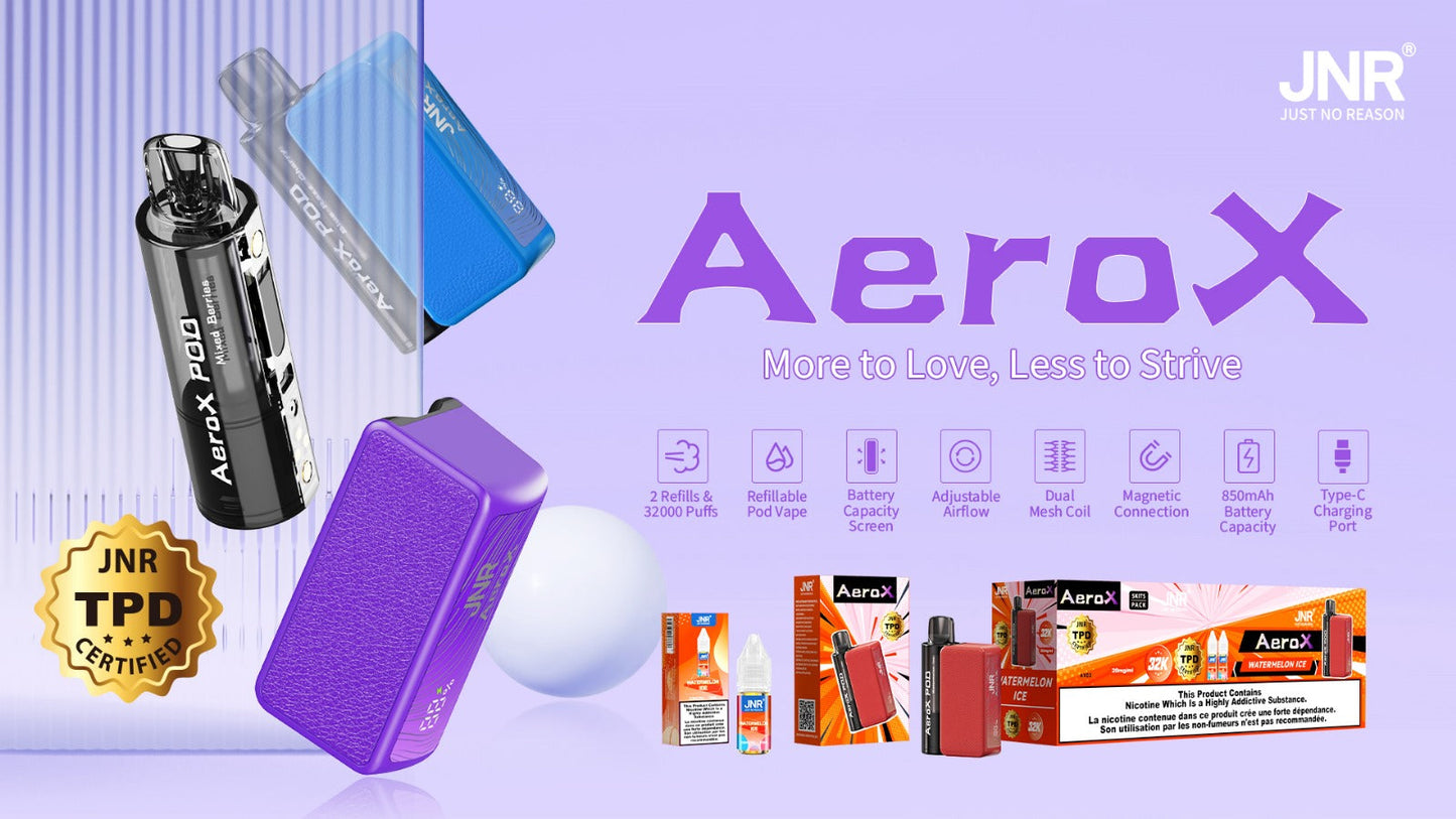 JNR Aero X 32000 Züge, 20 mg Nikotin (10er-Packung), 10 Geschmacksrichtungen