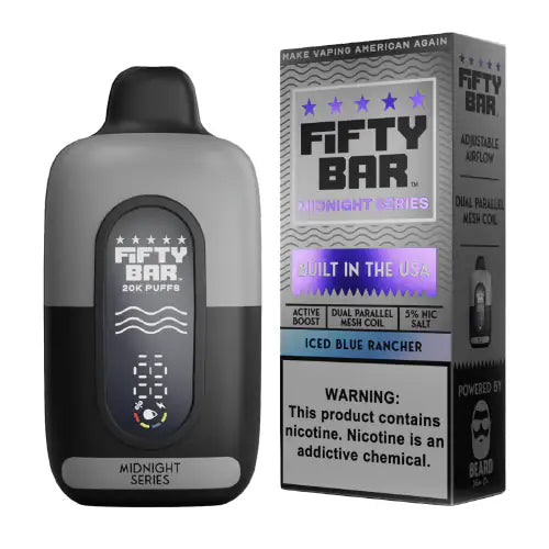 Iced Blue Rancher - Fifty Bar Midnight Series 20k Disposable Vape