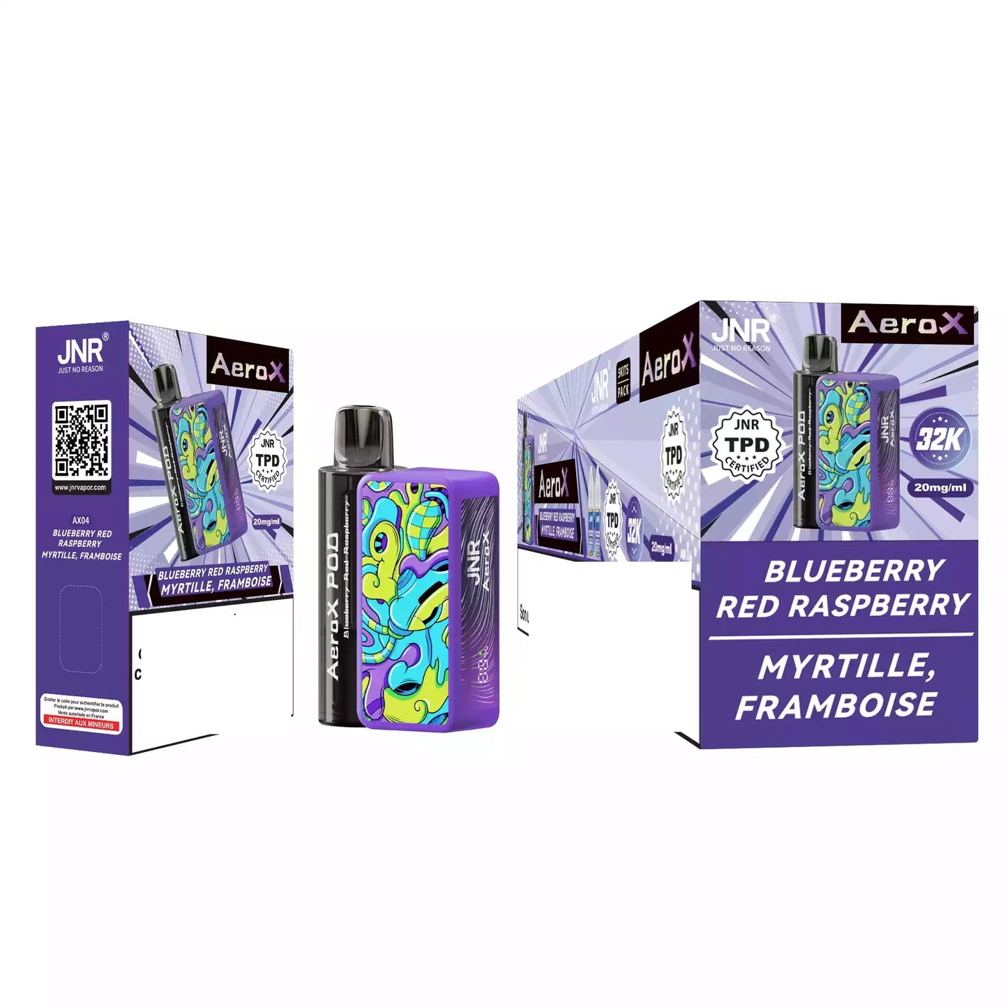 JNR AEROX 32000 Puffs Pod Kit Bulk Buy Refillable Vapes Wholesale