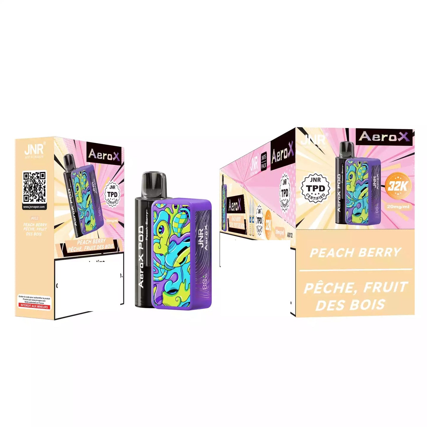 JNR AEROX 32000 Puffs Pod Kit Bulk Buy Refillable Vapes Wholesale