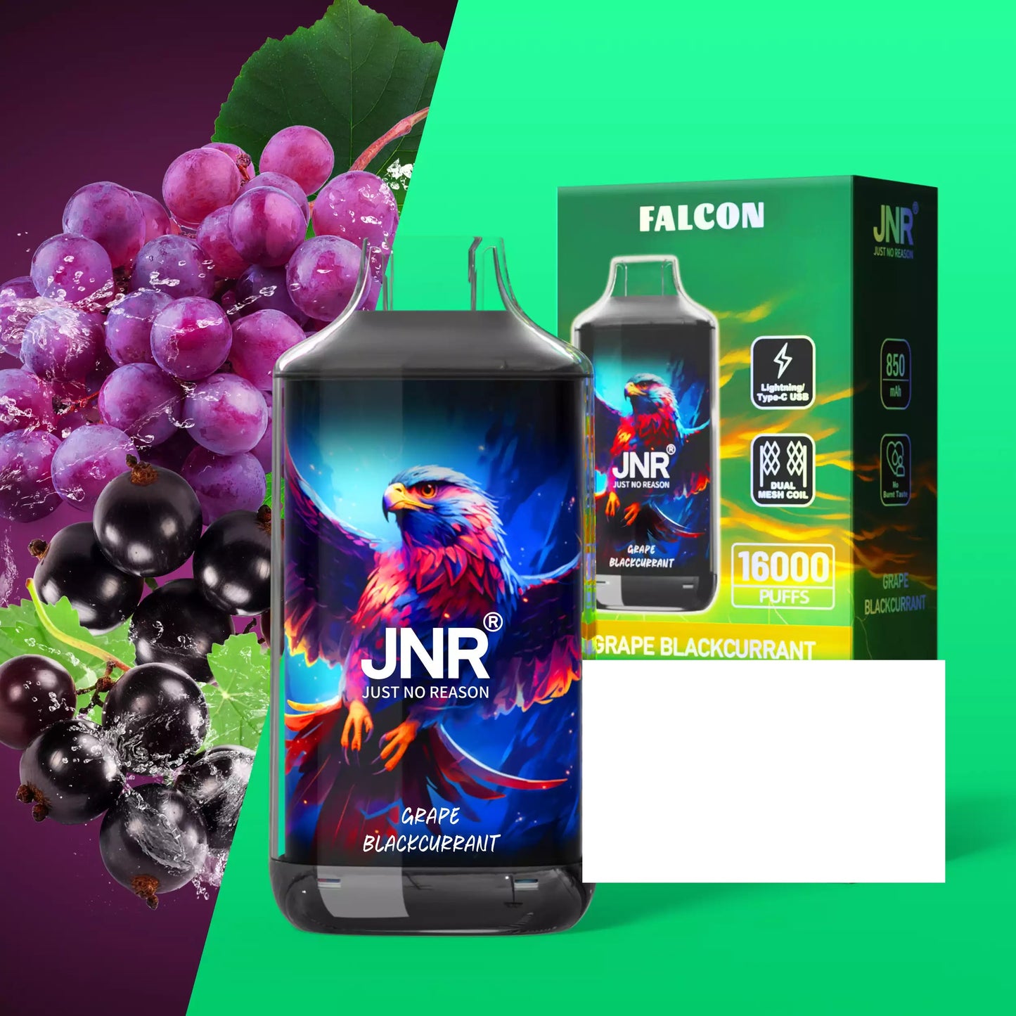 JNR FALCON 16000 Puffs Crystal Craft Dual Mesh Bulk Buy Rechargeable Disposable Vapes Wholesale