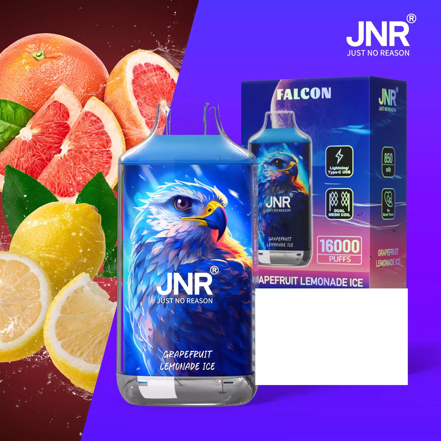JNR FALCON 16000 Puffs Crystal Craft Dual Mesh Bulk Buy Rechargeable Disposable Vapes Wholesale