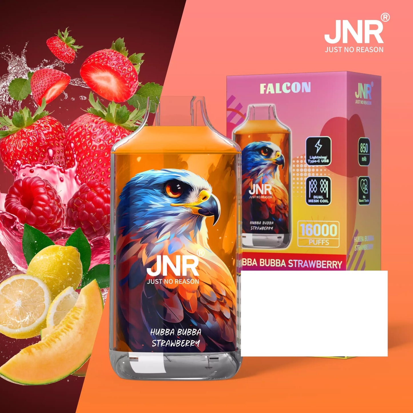 JNR FALCON 16000 Puffs Crystal Craft Dual Mesh Bulk Buy Rechargeable Disposable Vapes Wholesale
