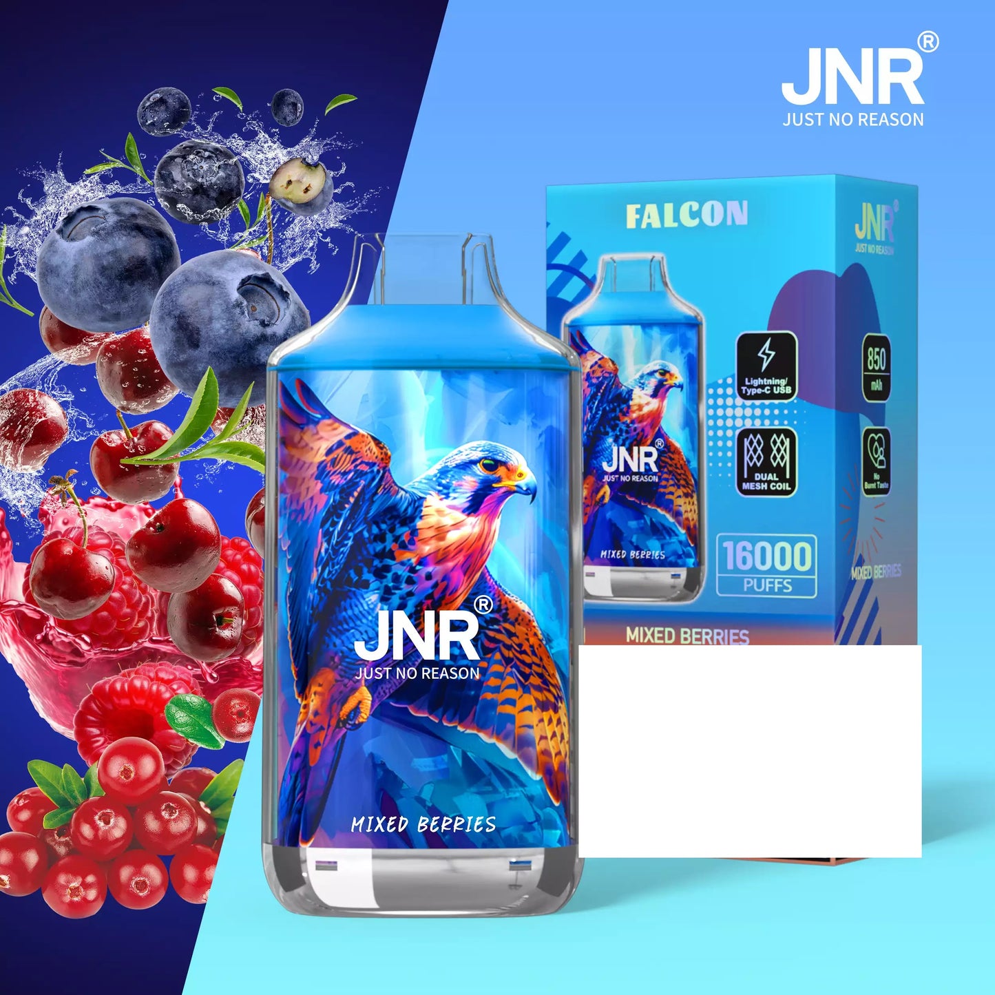 JNR FALCON 16000 Puffs Crystal Craft Dual Mesh Bulk Buy Rechargeable Disposable Vapes Wholesale
