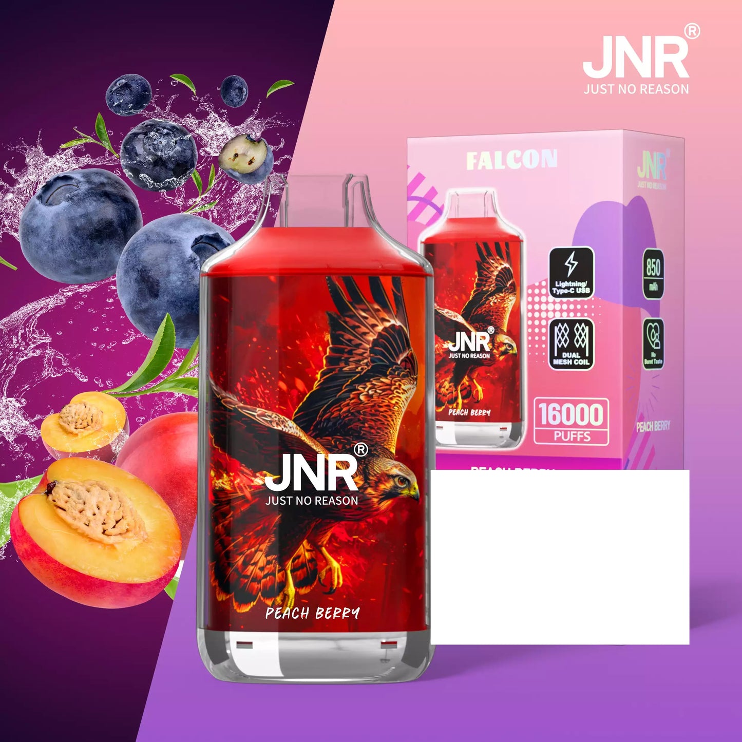 JNR FALCON 16000 Puffs Crystal Craft Dual Mesh Bulk Buy Rechargeable Disposable Vapes Wholesale