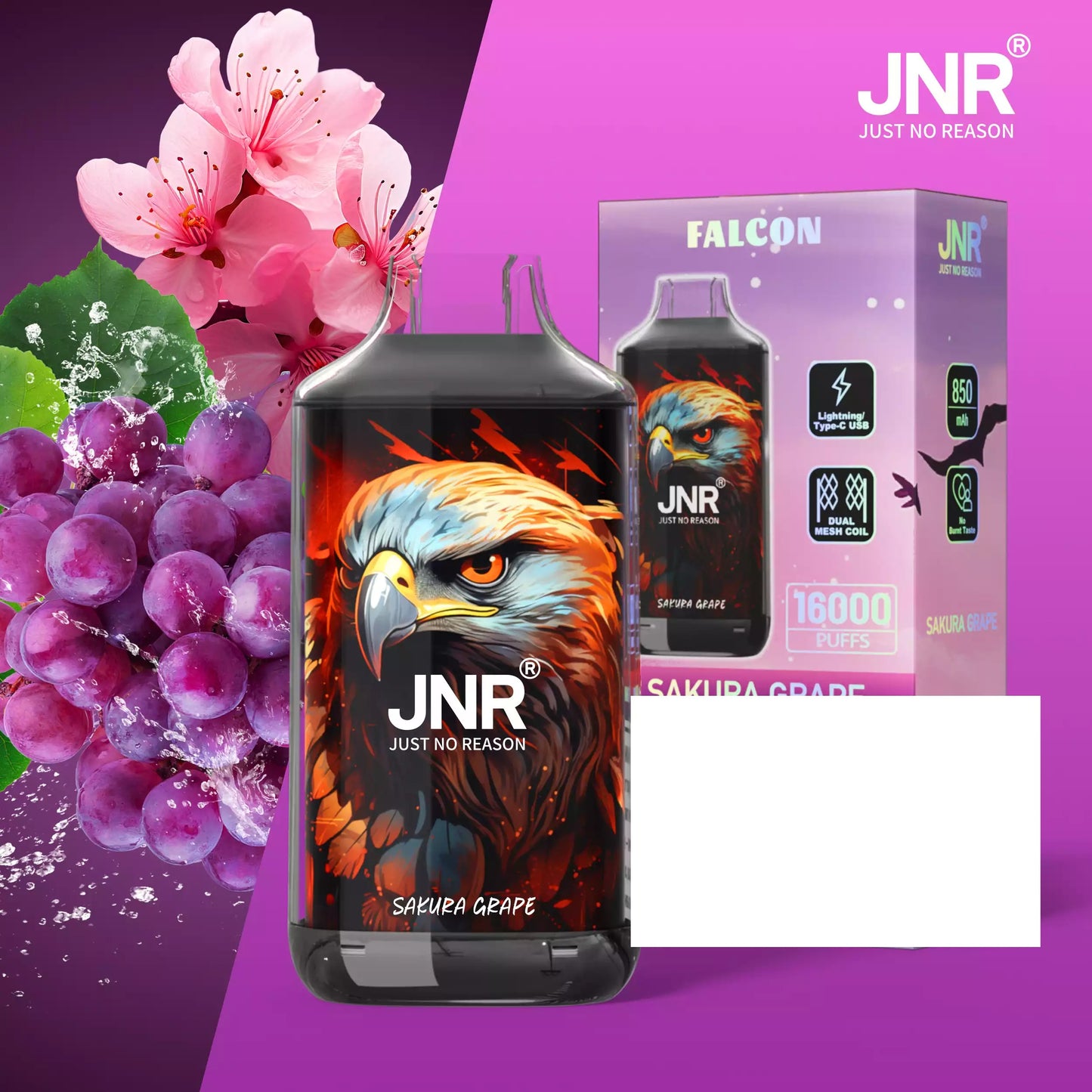 JNR FALCON 16000 Puffs Crystal Craft Dual Mesh Bulk Buy Rechargeable Disposable Vapes Wholesale