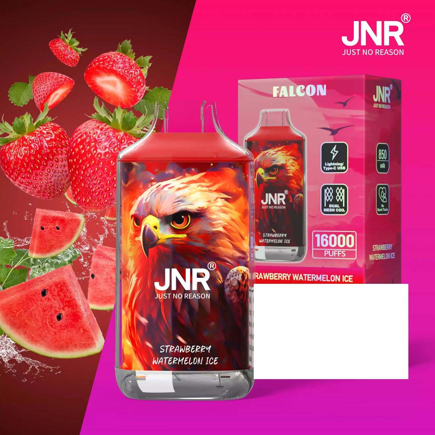 JNR FALCON 16000 Puffs Crystal Craft Dual Mesh Bulk Buy Rechargeable Disposable Vapes Wholesale