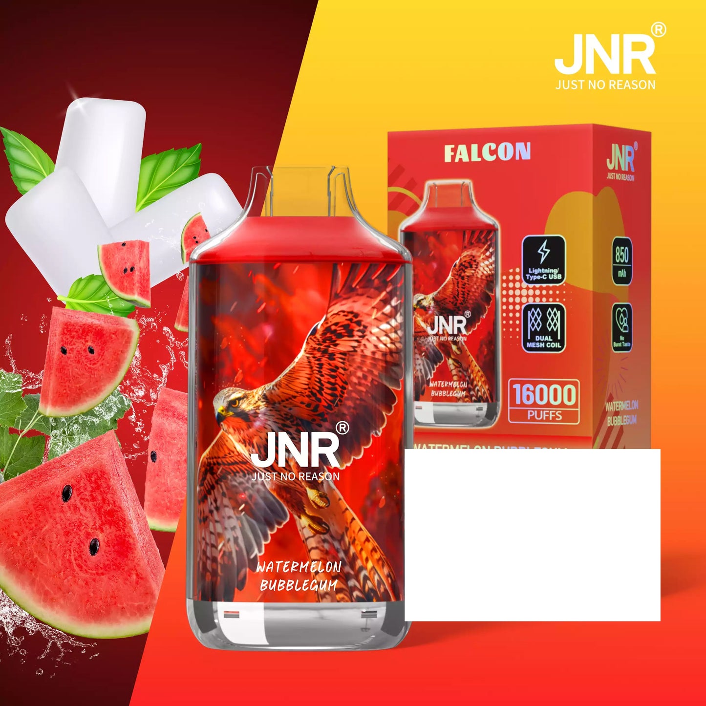 JNR FALCON 16000 Puffs Crystal Craft Dual Mesh Bulk Buy Rechargeable Disposable Vapes Wholesale