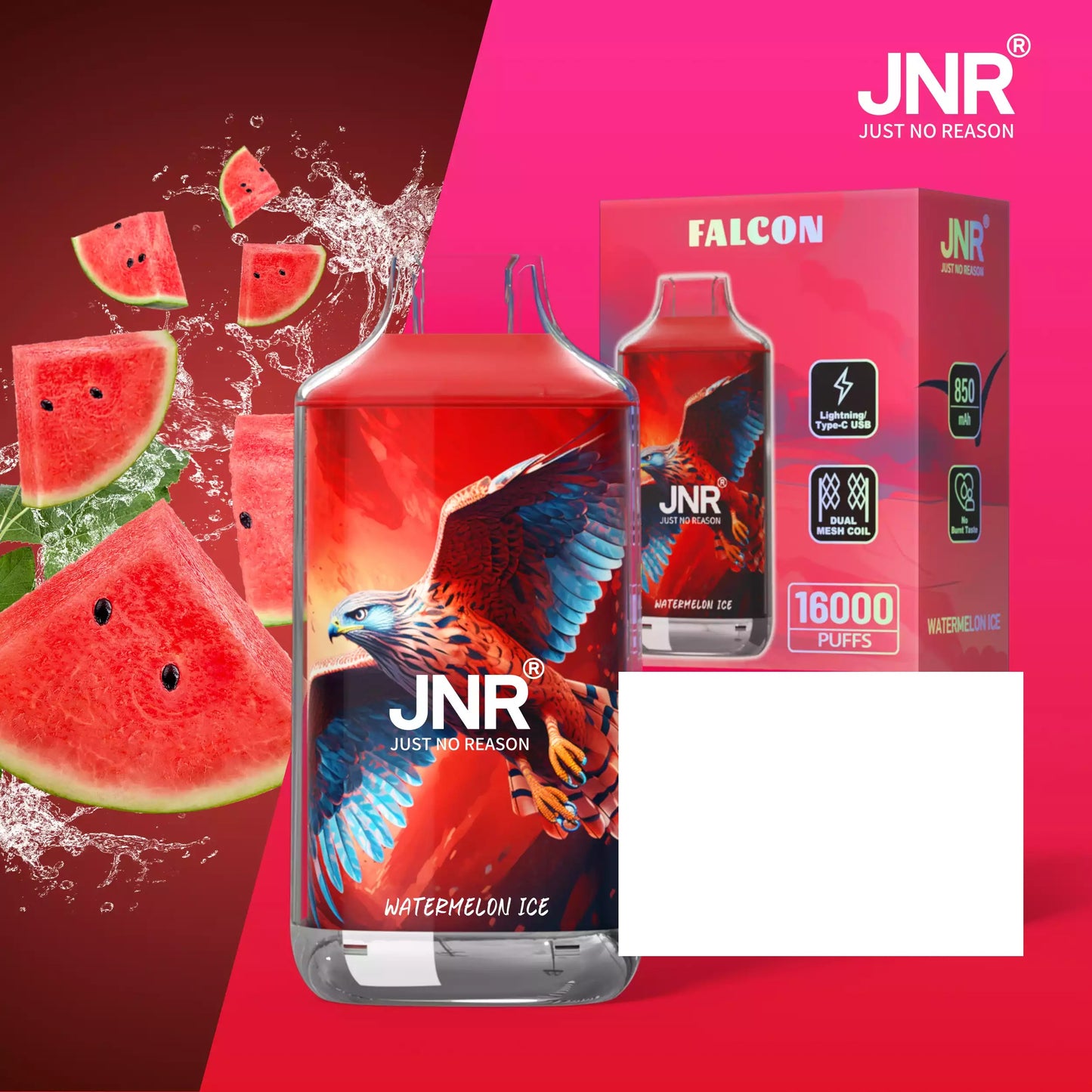JNR FALCON 16000 Puffs Crystal Craft Dual Mesh Bulk Buy Rechargeable Disposable Vapes Wholesale