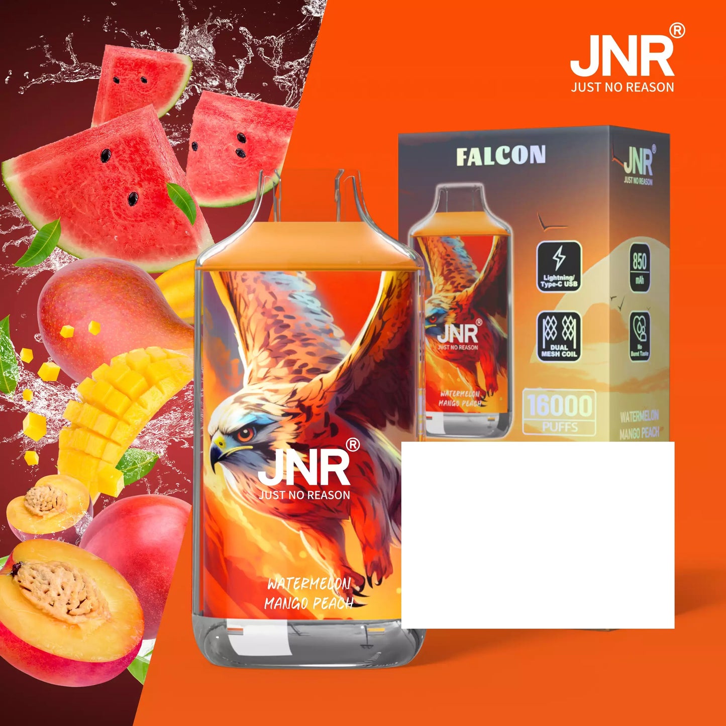 JNR FALCON 16000 Puffs Crystal Craft Dual Mesh Bulk Buy Rechargeable Disposable Vapes Wholesale