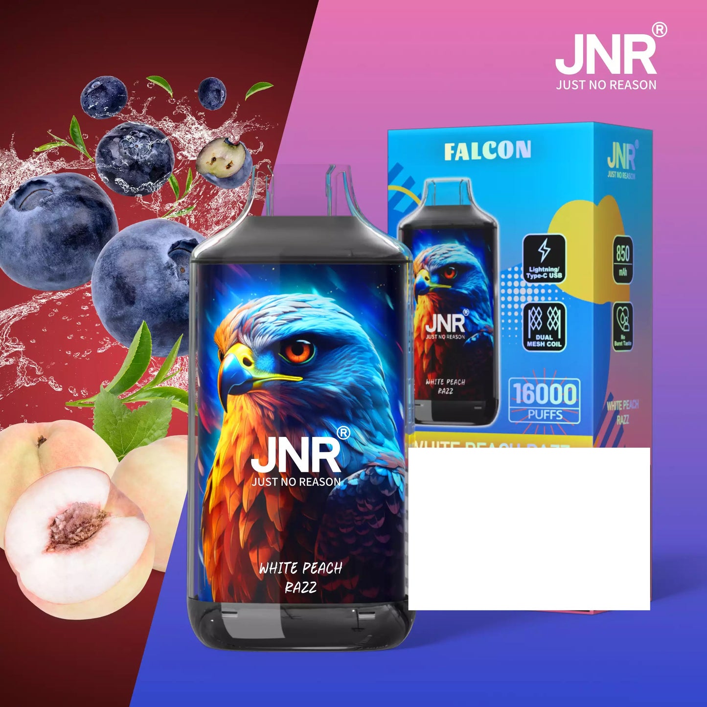 JNR FALCON 16000 Puffs Crystal Craft Dual Mesh Bulk Buy Rechargeable Disposable Vapes Wholesale