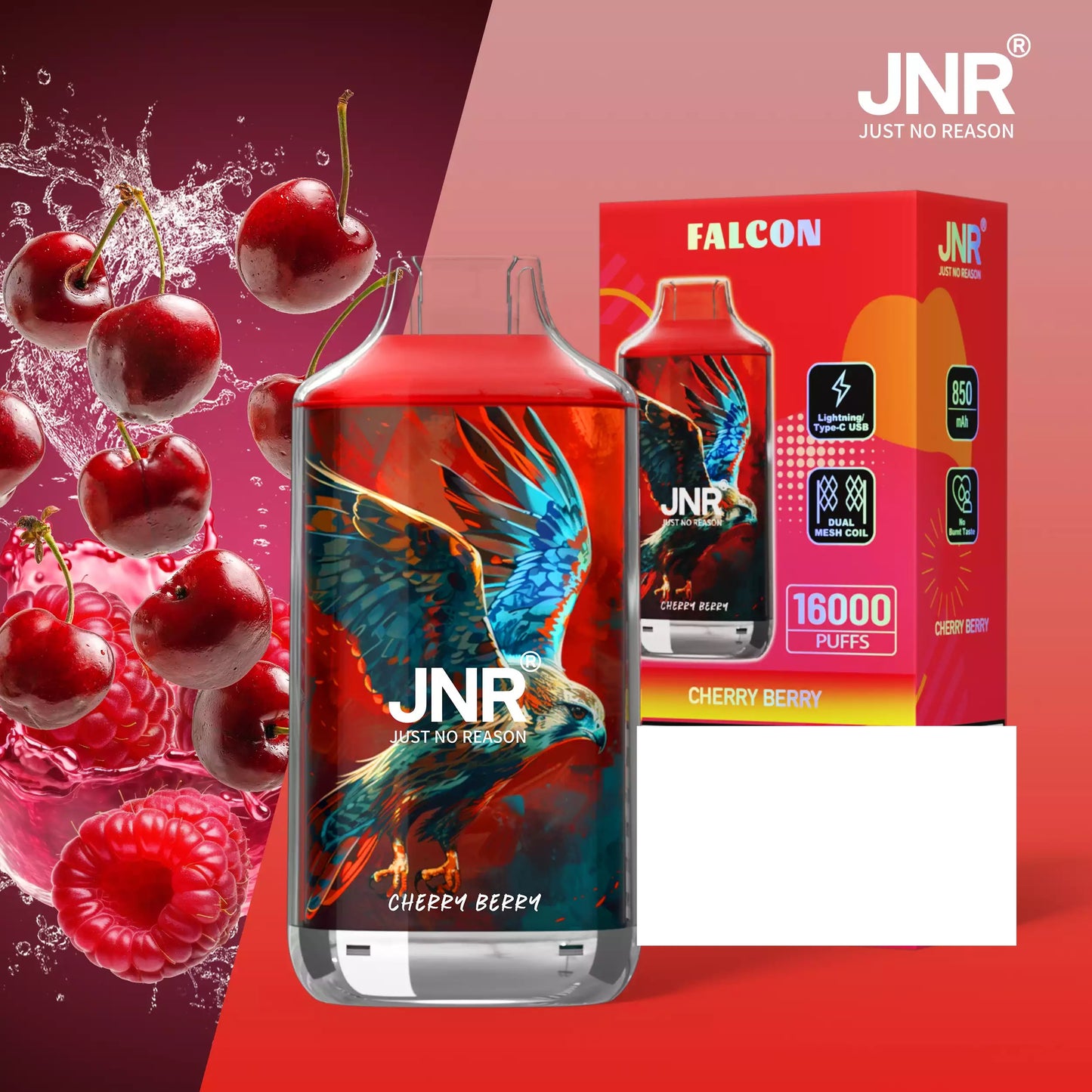 JNR FALCON 16000 Puffs Crystal Craft Dual Mesh Bulk Buy Rechargeable Disposable Vapes Wholesale