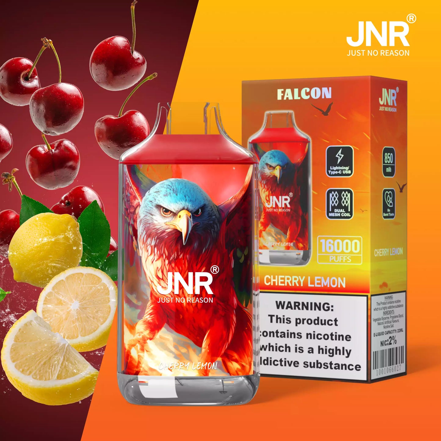JNR FALCON 16000 Puffs Crystal Craft Dual Mesh Bulk Buy Rechargeable Disposable Vapes Wholesale