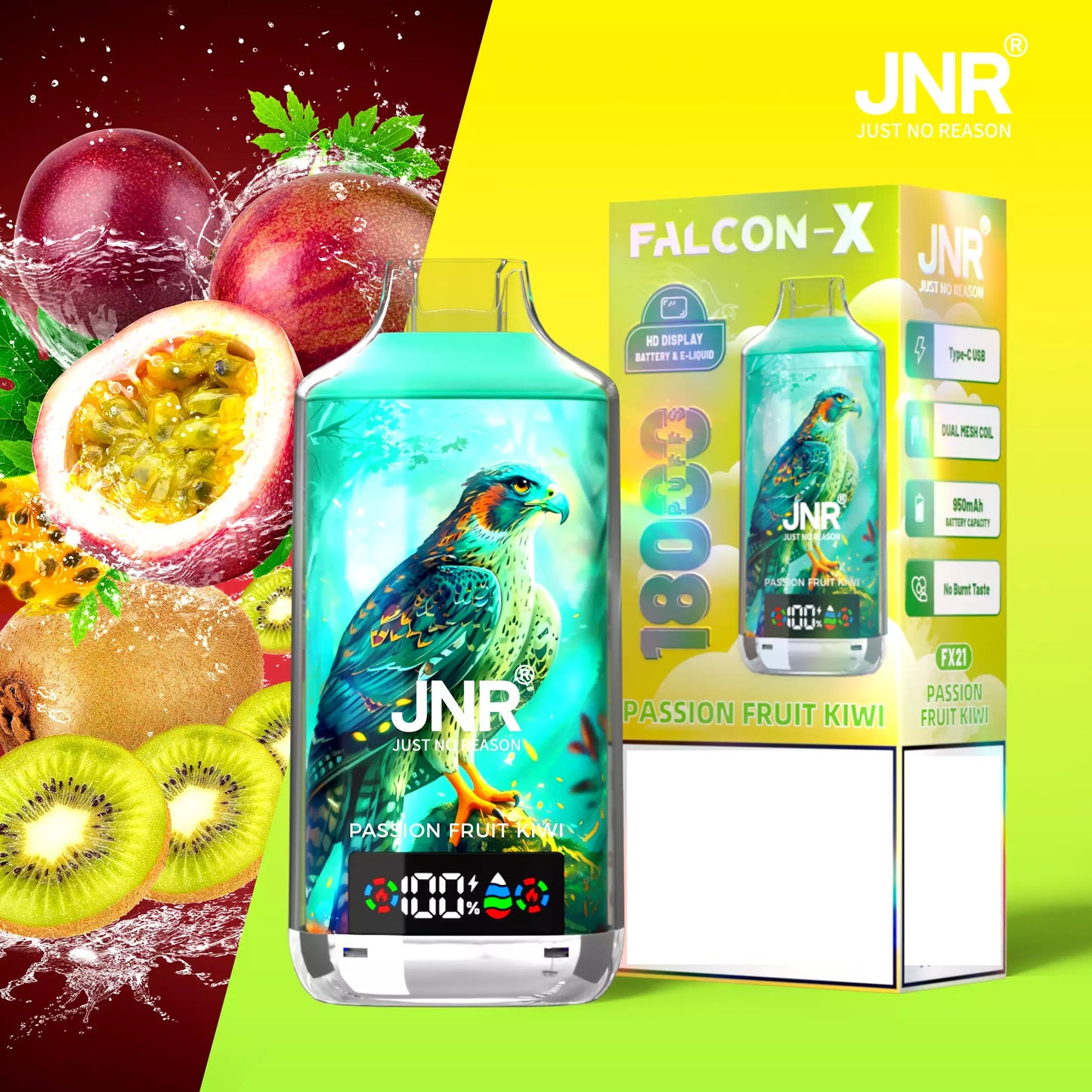 JNR FALCON X 18000 Puffs Dual Mesh LED Display Bulk Buy Rechargeable Disposable Vapes Wholesale