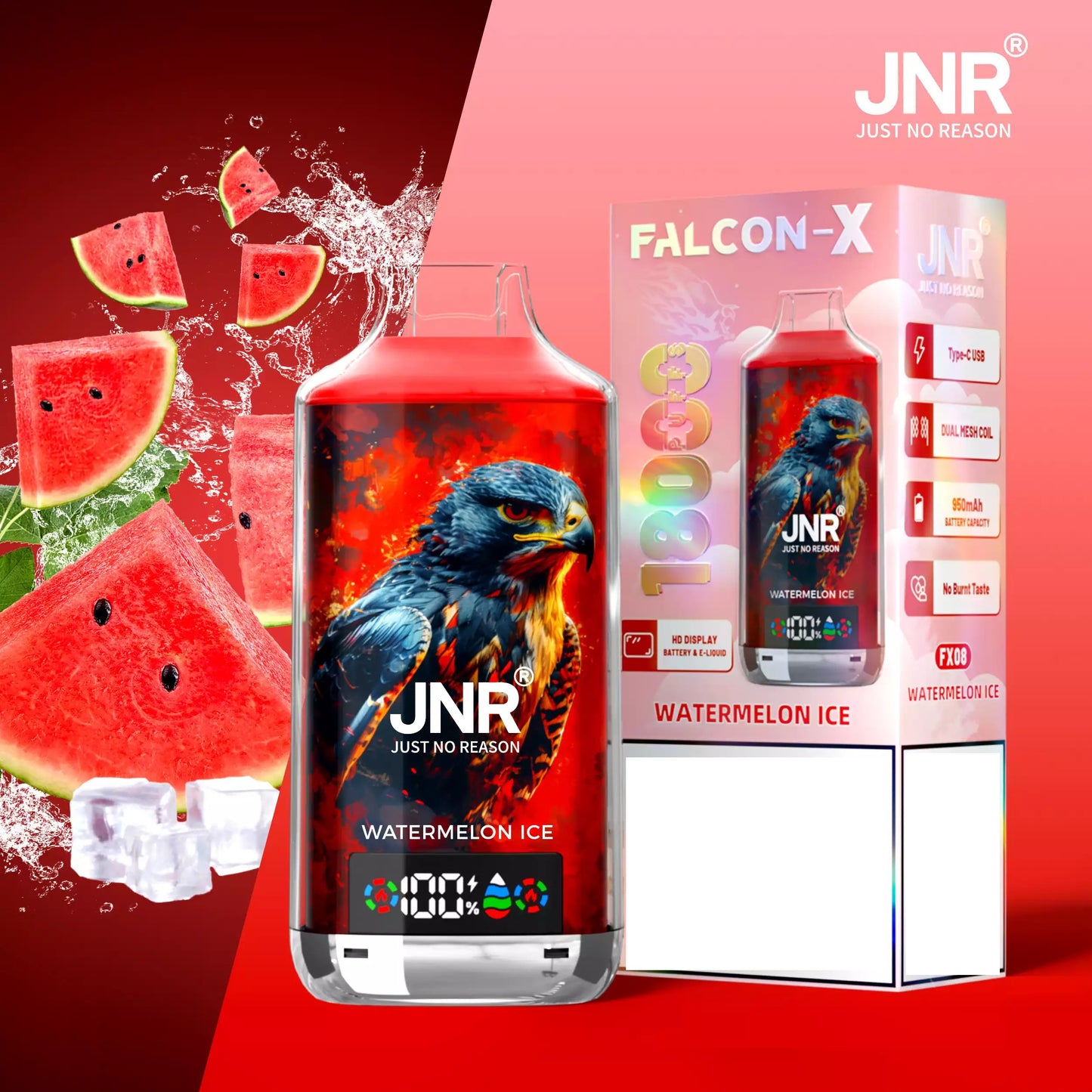 JNR FALCON X 18000 Puffs Dual Mesh LED Display Bulk Buy Rechargeable Disposable Vapes Wholesale