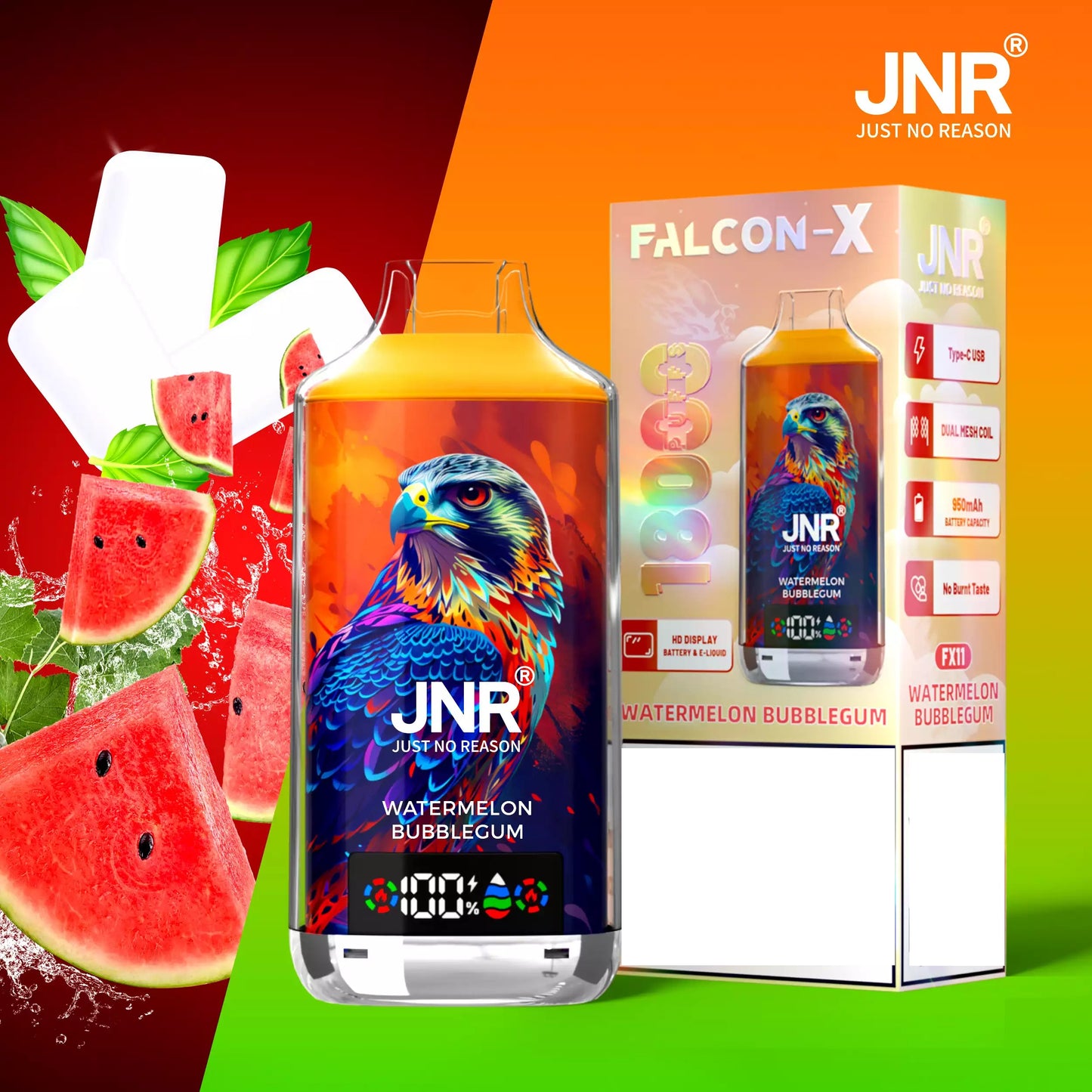 JNR FALCON X 18000 Puffs Dual Mesh LED Display Bulk Buy Rechargeable Disposable Vapes Wholesale