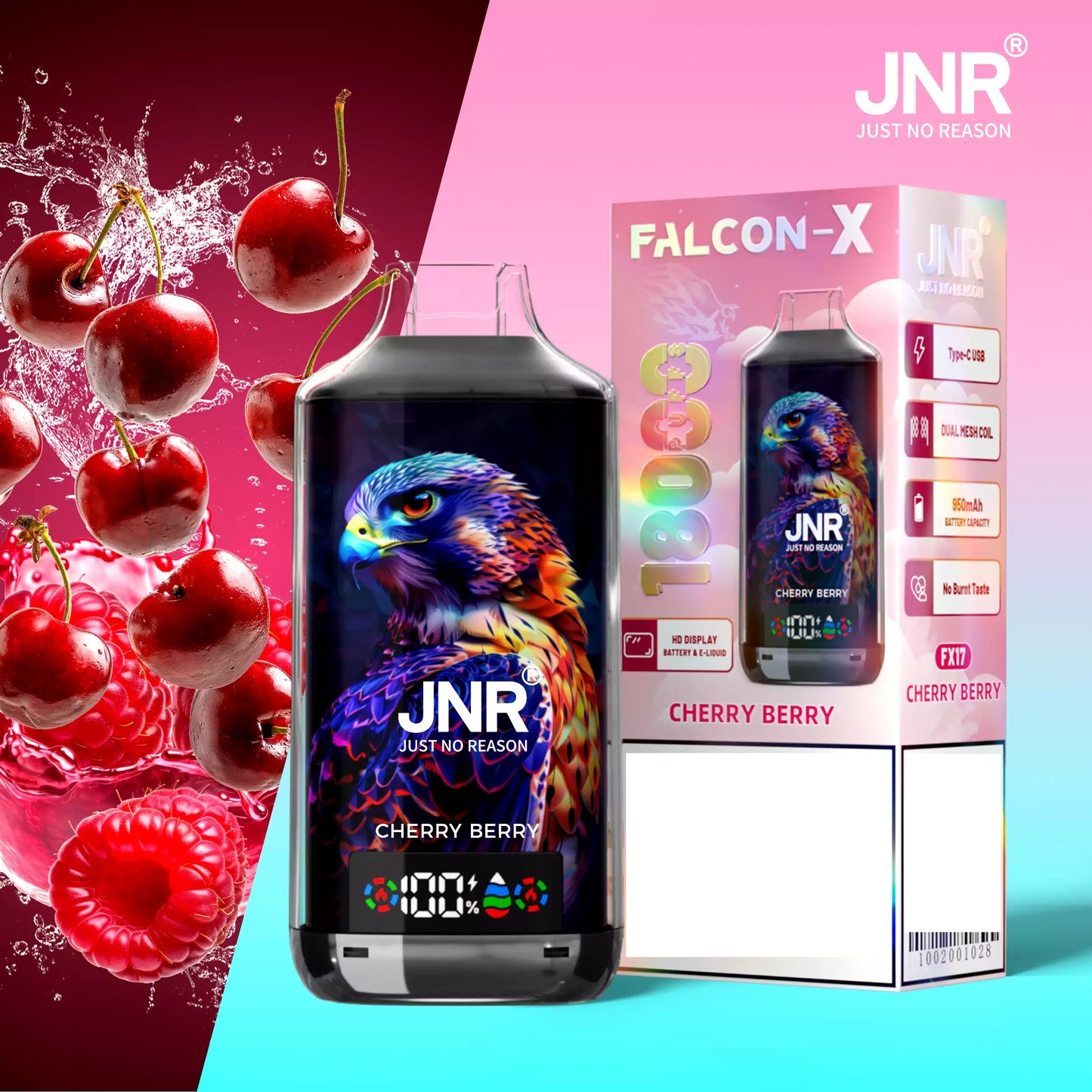 JNR FALCON X 18000 Puffs Dual Mesh LED Display Bulk Buy Rechargeable Disposable Vapes Wholesale