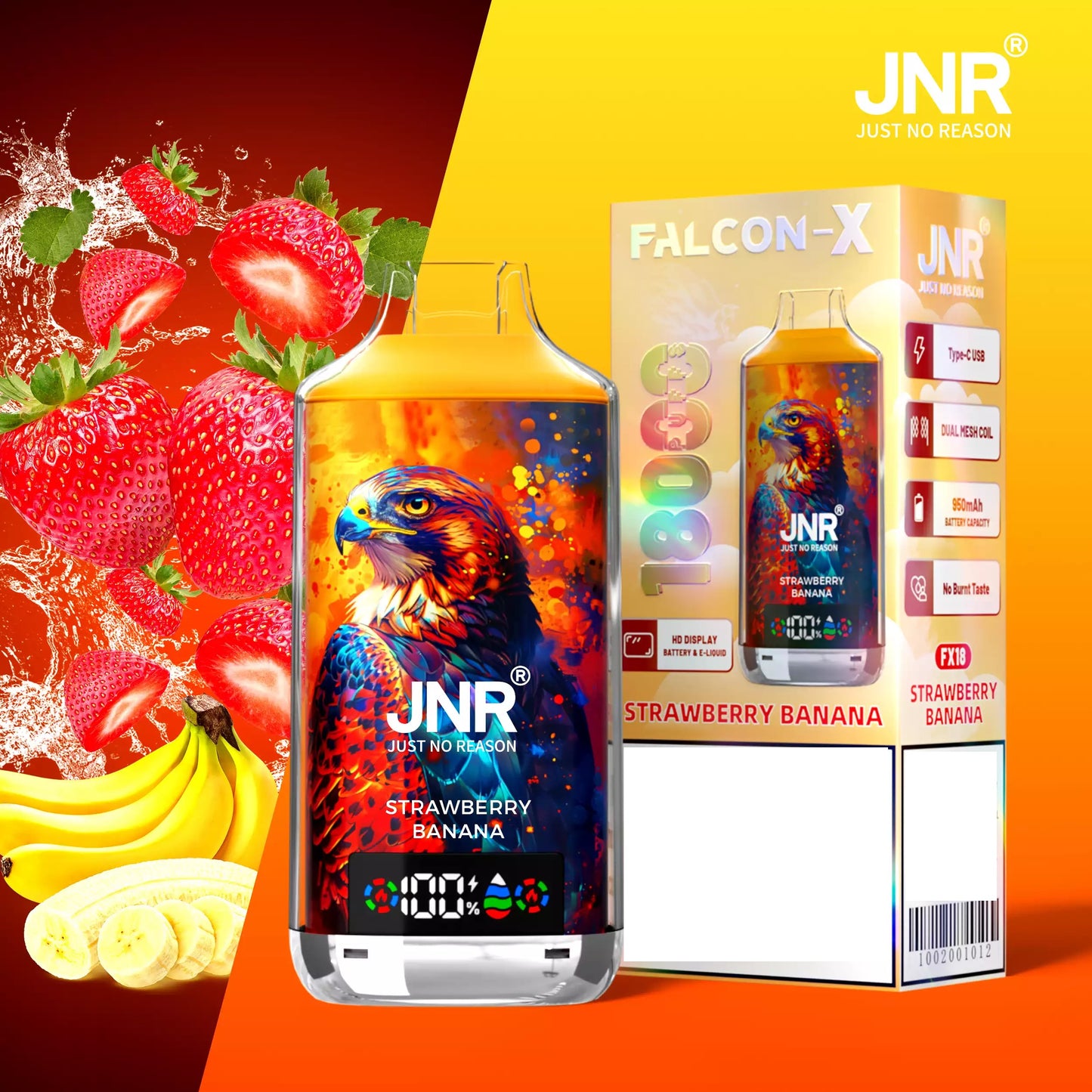 JNR FALCON X 18000 Puffs Dual Mesh LED Display Bulk Buy Rechargeable Disposable Vapes Wholesale