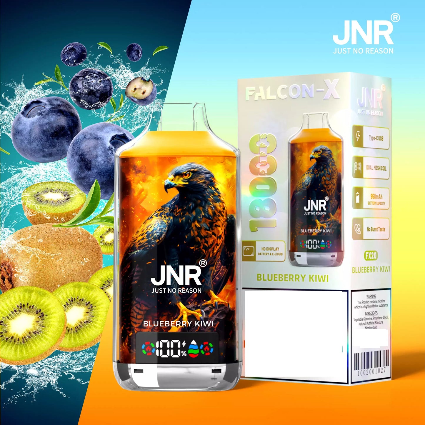 JNR FALCON X 18000 Puffs Dual Mesh LED Display Bulk Buy Rechargeable Disposable Vapes Wholesale