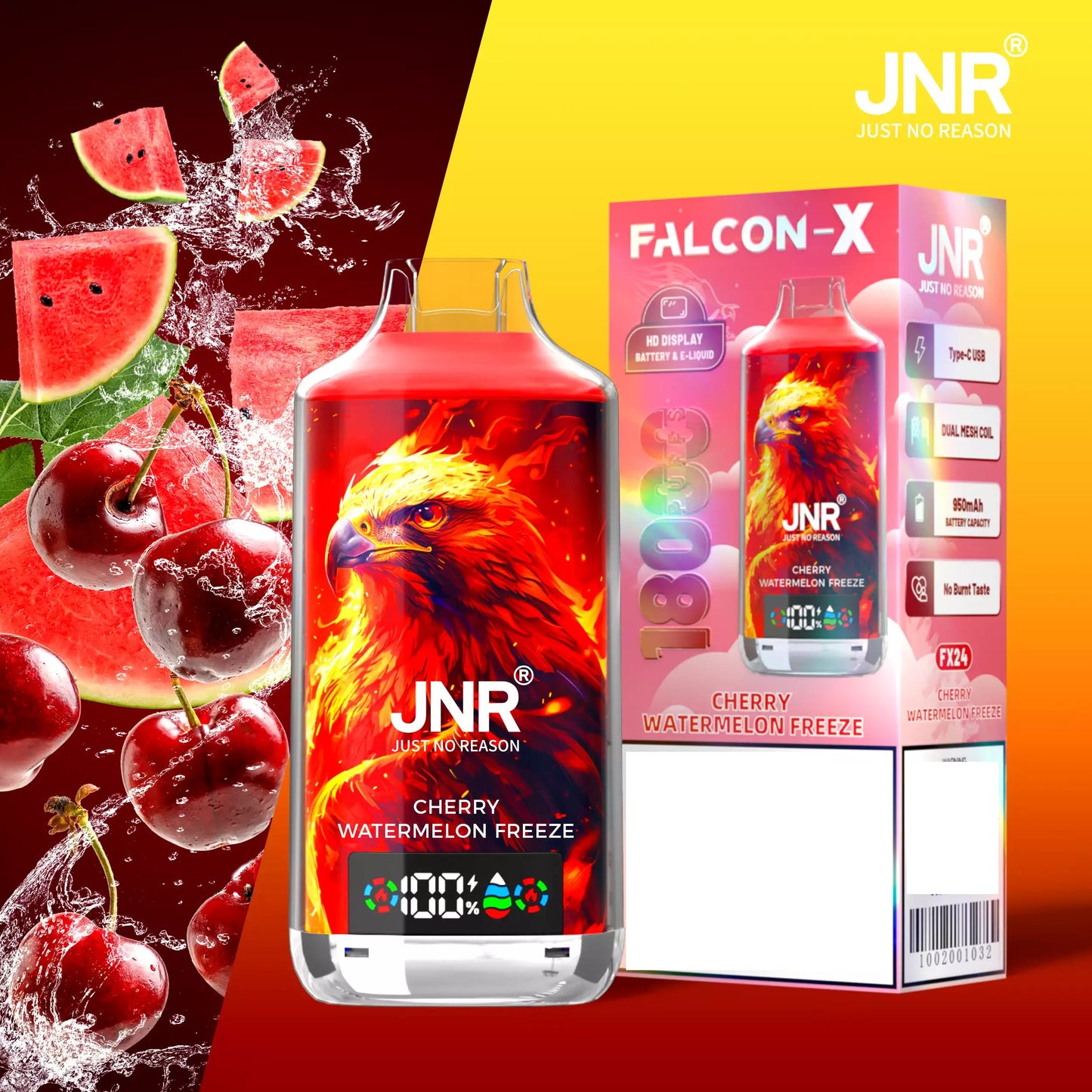 JNR FALCON X 18000 Puffs Dual Mesh LED Display Bulk Buy Rechargeable Disposable Vapes Wholesale