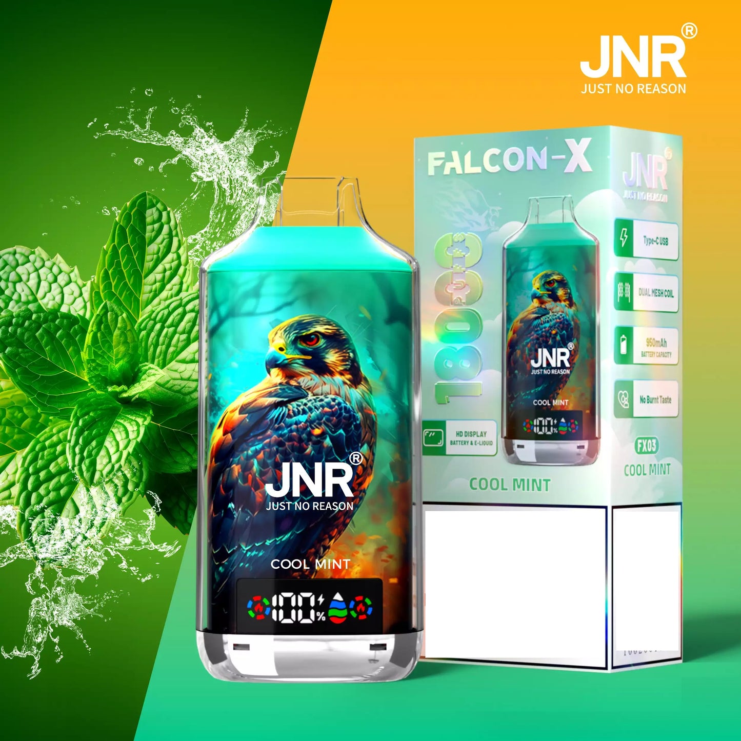 JNR FALCON X 18000 Puffs Dual Mesh LED Display Bulk Buy Rechargeable Disposable Vapes Wholesale