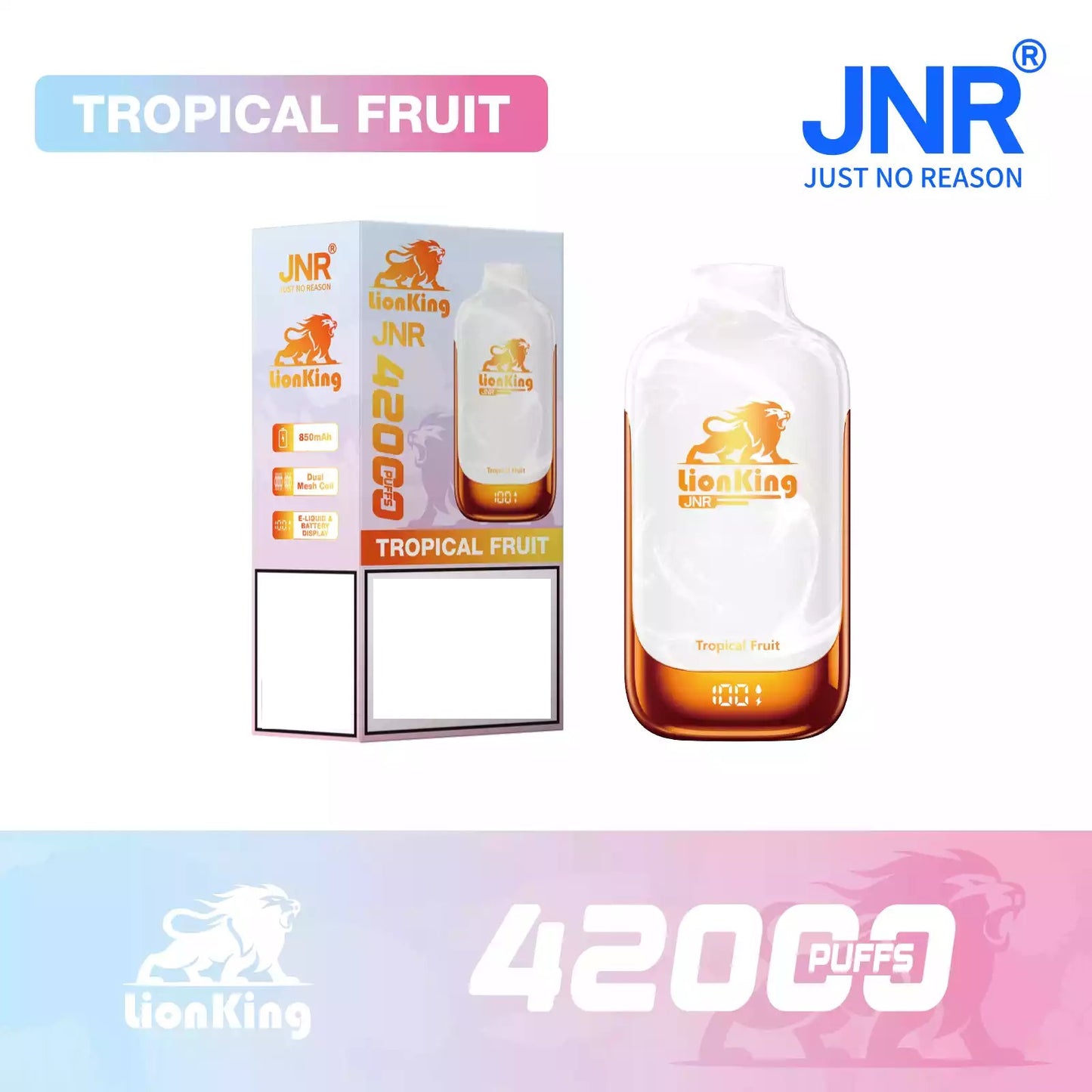 JNR LIONKING 42K 42000 Puffs Big Cloud Disposable Vape Bulk Buy Wholesale Smart Design