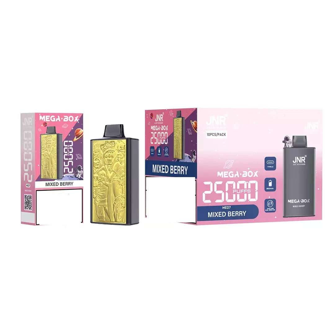 JNR MEGA BOX 25000 Puffs Dual Mesh Bulk Buy Rechargeable Disposable Vapes Wholesale
