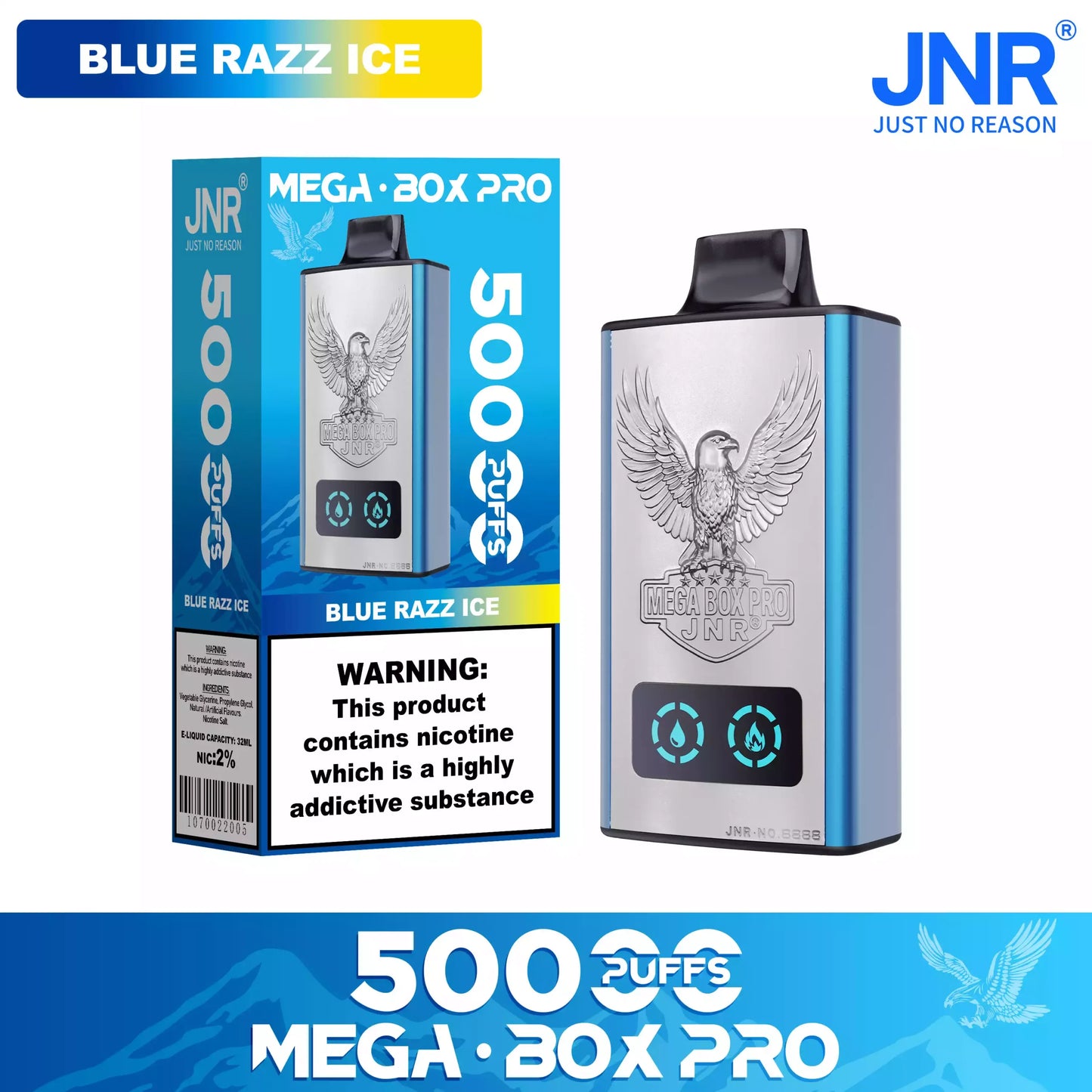 JNR MEGA BOX PRO 50000 Puffs Smart Display Bulk Buy Rechargeable Disposable Vapes Wholesale