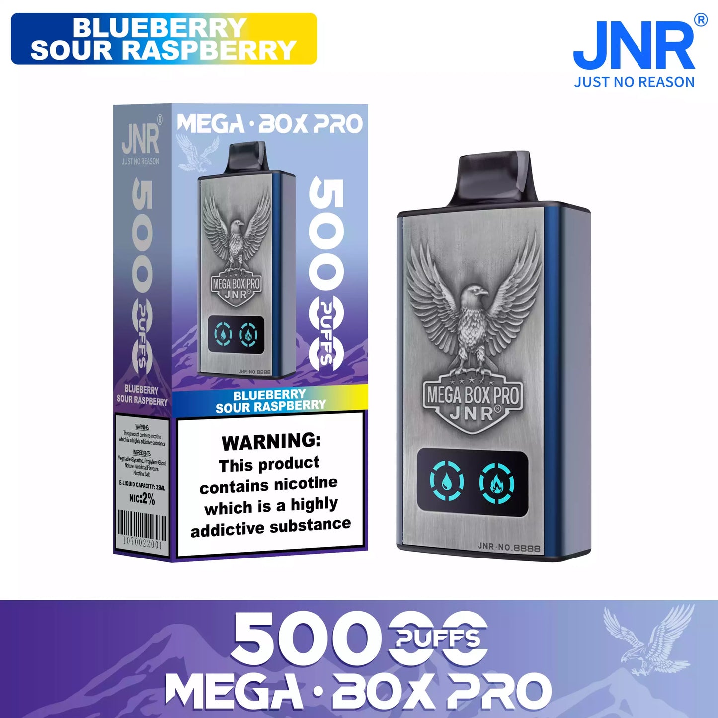 JNR MEGA BOX PRO 50000 Puffs Smart Display Bulk Buy Rechargeable Disposable Vapes Wholesale