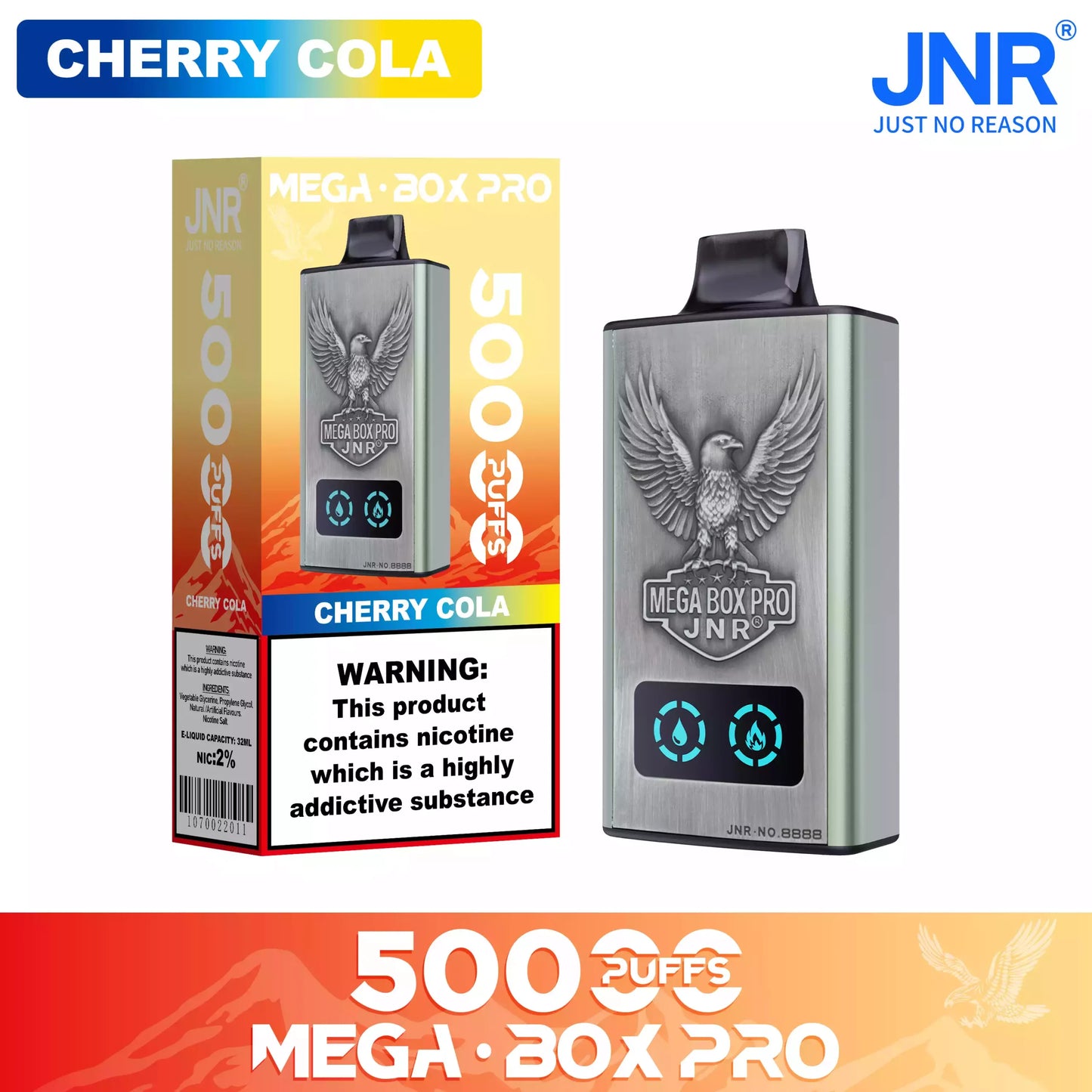 JNR MEGA BOX PRO 50000 Puffs Smart Display Bulk Buy Rechargeable Disposable Vapes Wholesale
