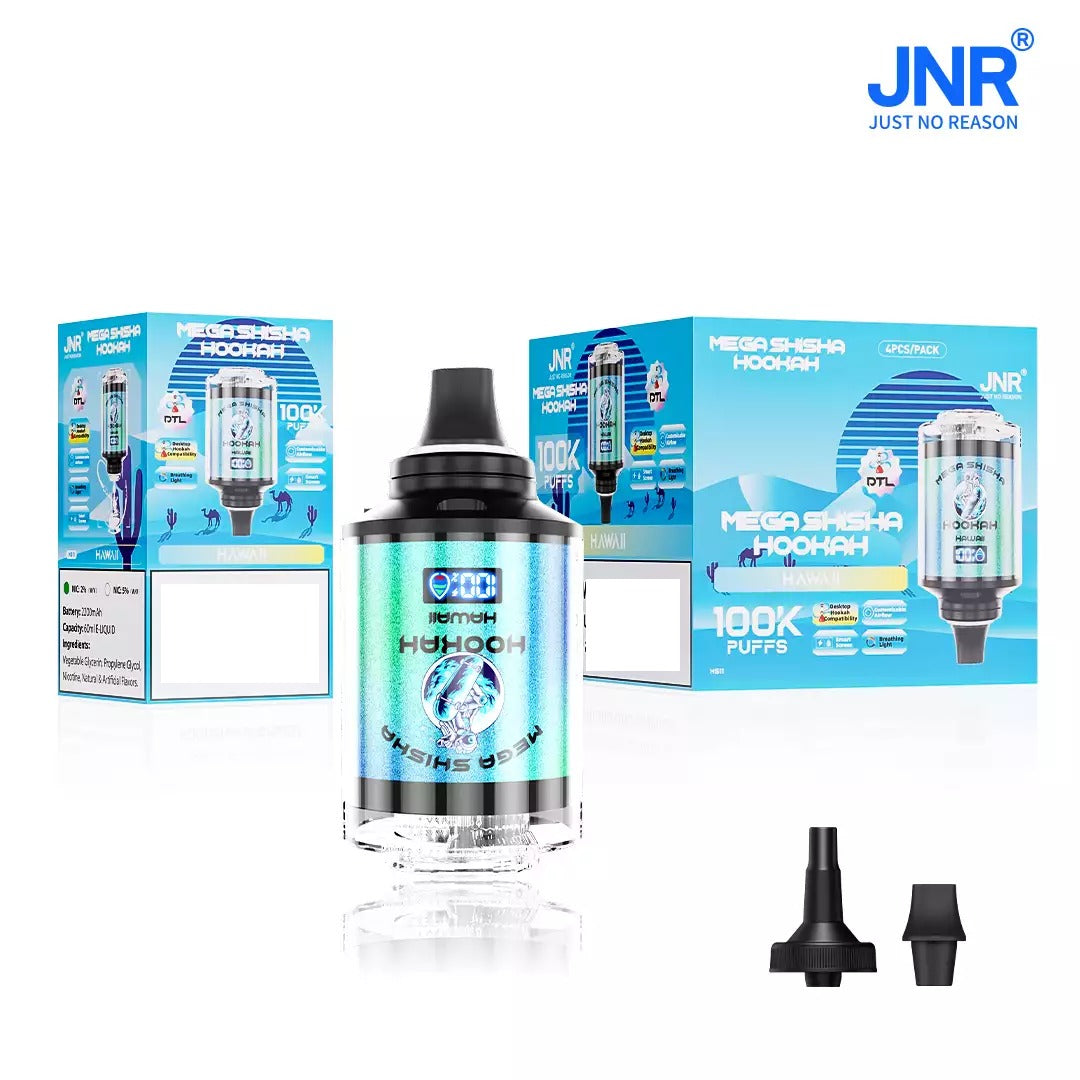 JNR MEGA Shisha Hookah 100000 Puffs Digital Screen 100K Bulk Buy Rechargeable Disposable Vapes Wholesale
