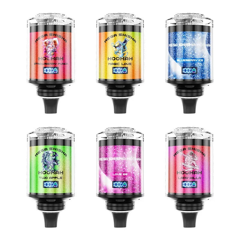 JNR Mega Shisha Hookah 100K Einweg-E-Zigarette mit 2 % Nikotinsalz, 60 ml Tankvolumen, 2200 mAh Akku, 11 Geschmacksrichtungen im Angebot 