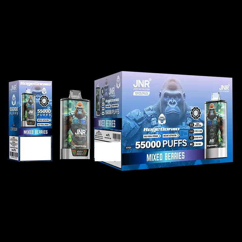 JNR RAGE GORILLA 55000 Puffs Dual Mesh Bulk Buy Rechargeable Disposable Vapes Wholesale