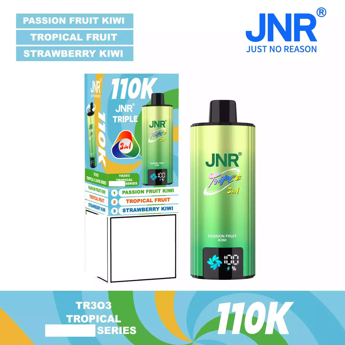 JNR TRIPLE 3 IN 1 110000 Puffs 3 Separate Adjustable Dual Mesh Coil Disposable Vape Wholesale Bulk Buy