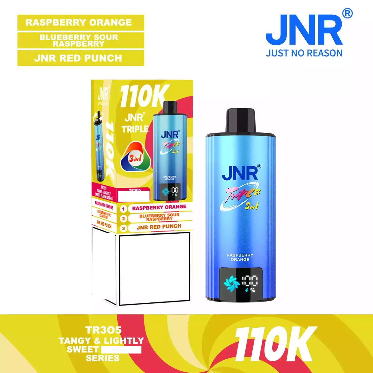 JNR TRIPLE 3 IN 1 110000 Puffs 3 Separate Adjustable Dual Mesh Coil Disposable Vape Wholesale Bulk Buy