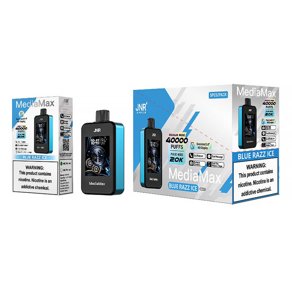 JNR Vape MediaMax 40000 PUFF 40K Disposable Vape Pen E Cigarette Prefilled 21ml 650 mAh 10 Flavors In Sales