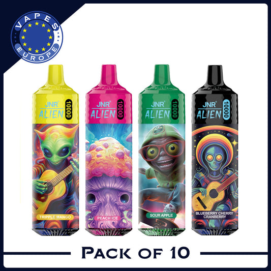 JNR Alien 5% Nikotin Einweg-E-Zigarette (10er-Packung) 850mAh 20ML 10000 Züge