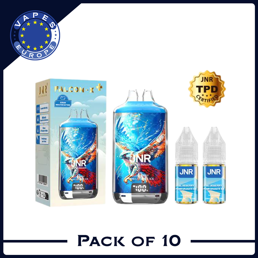 JNR FALCON X PLUS 28000 Züge, 20 mg Nikotin (10er-Packung), 10 Geschmacksrichtungen