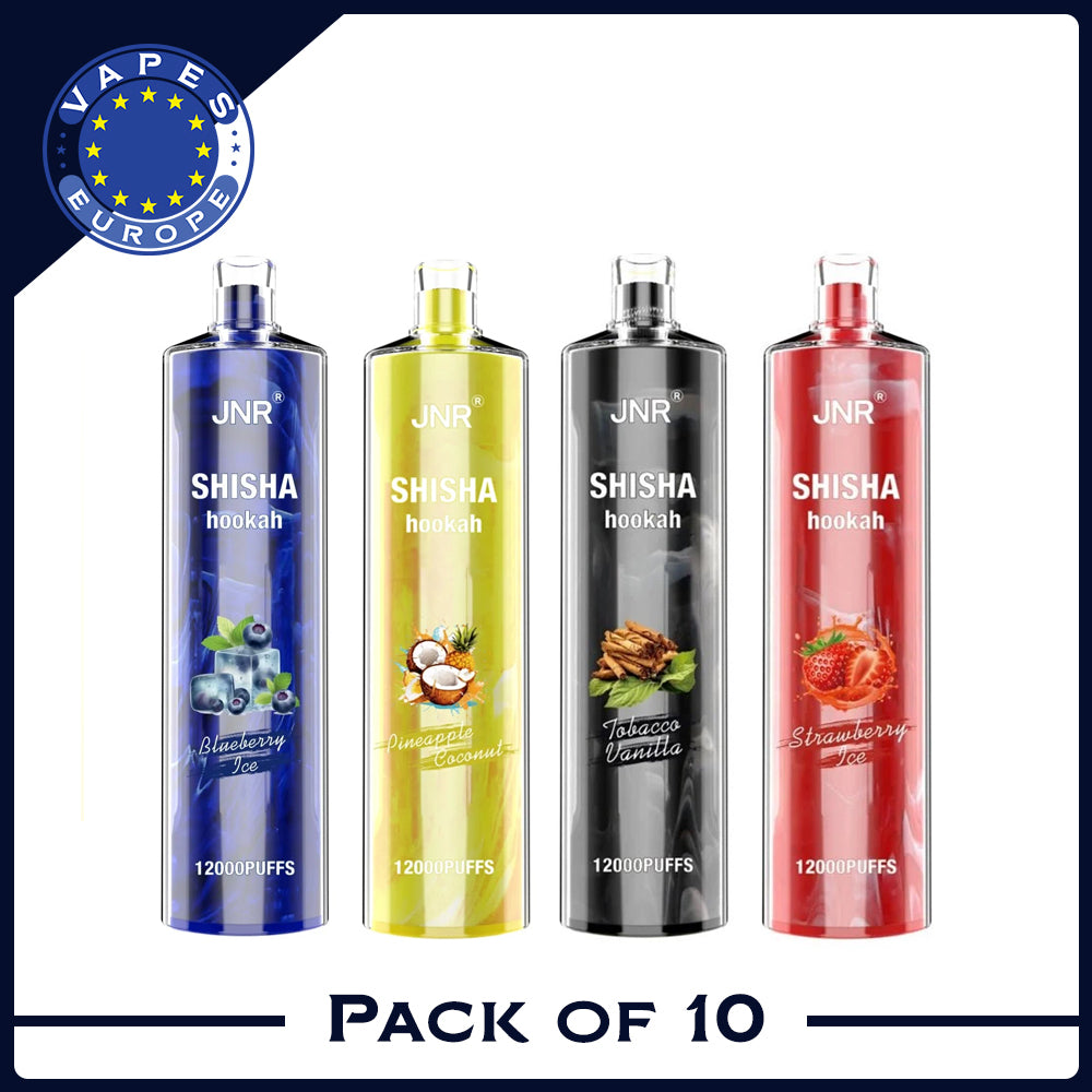 JNR Shisha Hookah 12000 (10er-Packung) 24 ml 750 mAh Einweg-E-Zigarette 16 Geschmacksrichtungen