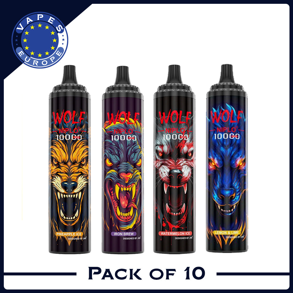 JNR Wolf Niplo 5% Einweg-Vaginas 10000 (10er-Packung) 19 Geschmacksrichtungen