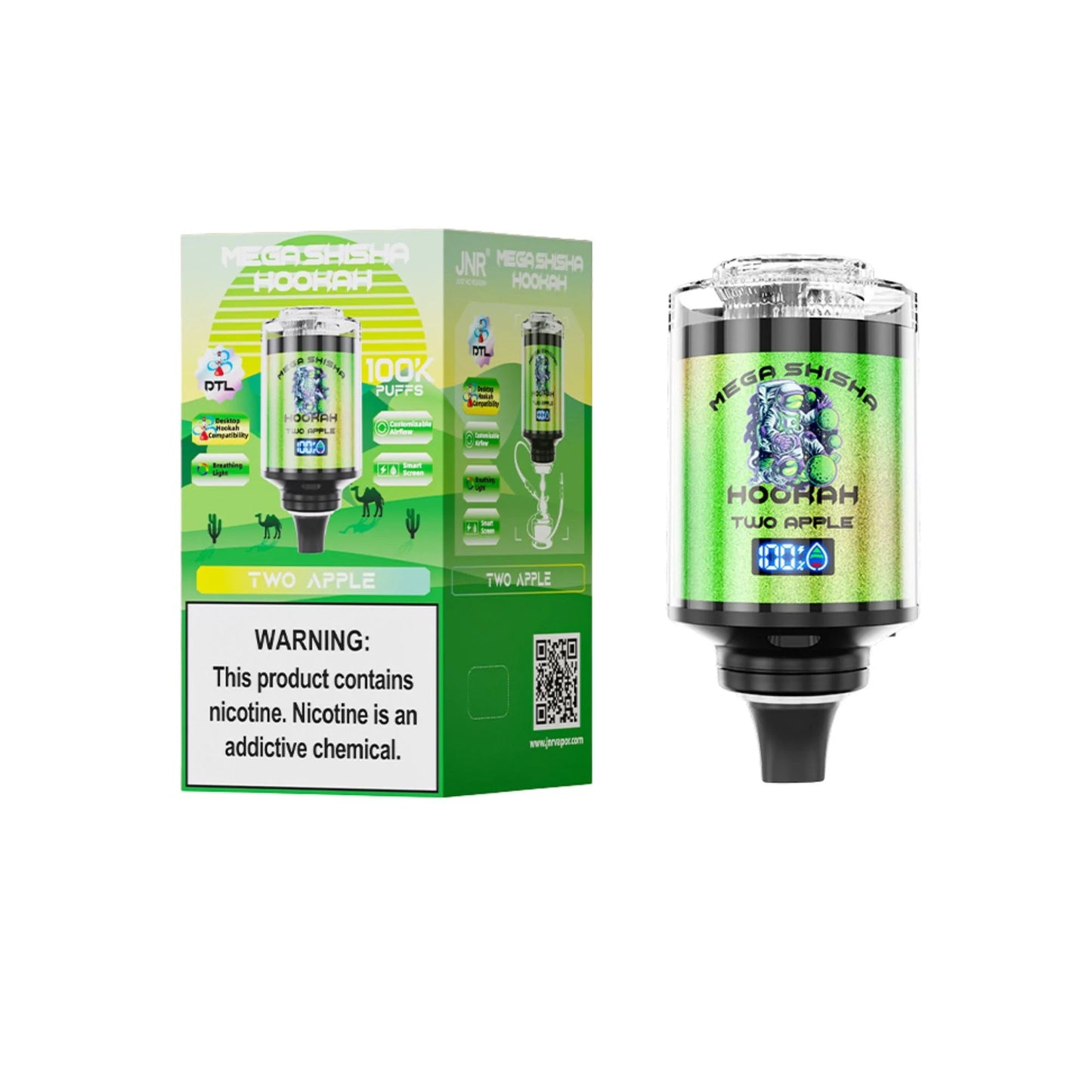 JNR Mega Shisha Hookah 100K Disposable Vape  2% Nicotine Salt 60ML  2200mAh  11 Flavors in sales