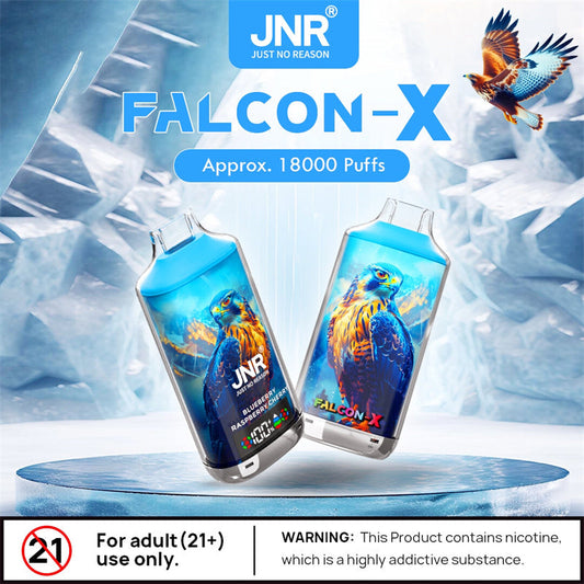 Jnr Falcon-X 18000 Puff Bar Crystal Vaper Dual Mesh Coil Adjustable Airflow Smoke 18k Puff E Disposable Vape