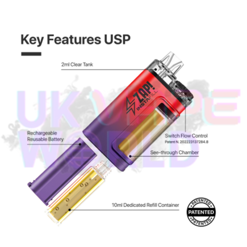 Zap Instafill Bar 3500 Puff Peach ICE