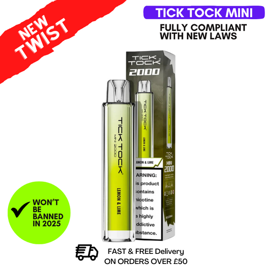 Tick ​​Tock Mini-Zigarette mit Zitrone und Limette (2000 Züge)