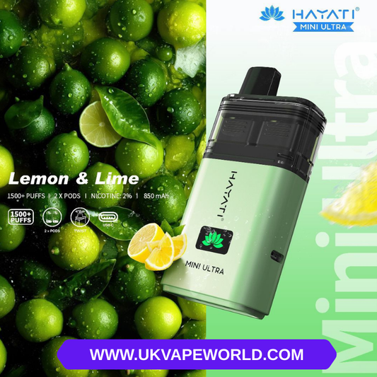 Hayati Mini Ultra 1500 Puff Twist Fertigriegel mit Zitronen-Limetten-Geschmack