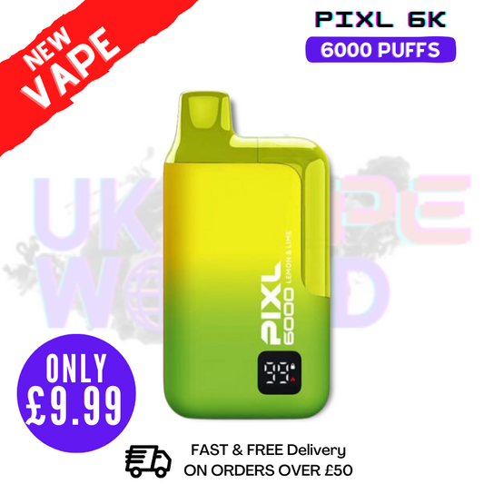 Lemon &amp; Lime Pixl 6000 6K Puff Box mit 10 Stück - NUR 74,99 £