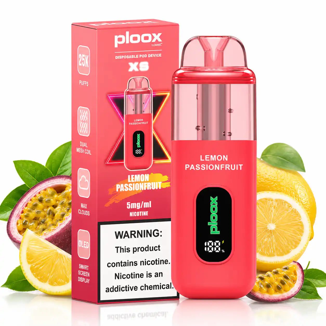 Lemon Passionfruit - Ploox XS 25k Disposable E-Hookah